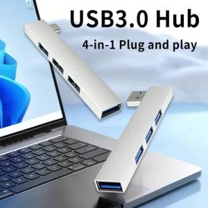 MAGIC BLOCK Compact USB Hub with Side Plug - Fast Charging USB-Powered Expansion Dock Compatible with PC Tablet Smartphone Flash Drives Keyboards Mice - Space-Saving Design for Home/Office - [5 Styles Available] Compact Travel Accessories