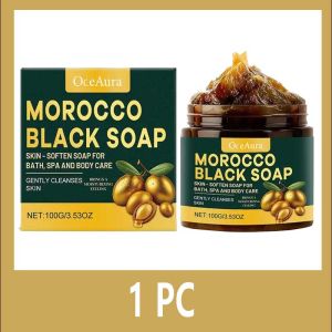 Moroccan Black Soap Deep Cleansing Gentle Care Moisturizing Body Soap with Olive & Argan Oil for Soft Smooth Skin 100g2026