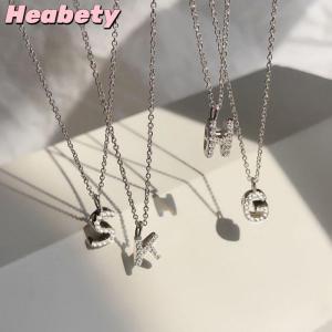 Heabety Fashion Shining A-Z Letter Pendant Charm Necklace 26 Initial Alphabet Name Clavicle Chain Party Jewelry Gift