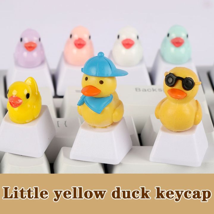 1pc Keyboard Cute Stereo yellow duck keycaps Personality Key cap for ...