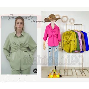 AUREL TOP / KEMEJA WANITA KEKINIAN PITA FUSCHIA BIRU ELEKTRIK NEON 3020