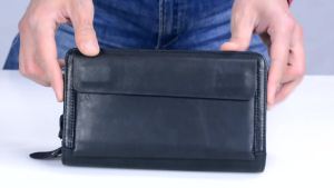 Mens Double Zipper Clutch Wallet Long Genuine Leather Phone Bag Purse Large Size Coin Card Holder Money Wallet2026