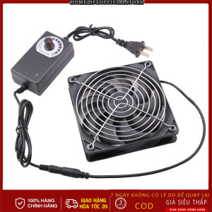 【🔥HCM/24H】Quạt Tản Nhiệt Chó Mèo Quạt Làm Mát Gắn Chuồng-Quạt Thông Gió Hình Vuông 12CM Kèm Bộ Điều Tốc 1200RPM