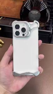 Metal Frameless Bumper Holder Shockproof Case for IPhone 17 Air 16 15 14 Pro Max 16Pro 17Pro Heat Dissipation Phone Cover
