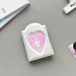 LIWU 3 inch Album đựng ảnh thẻ PVC Trắng Ngọc Trai Album Ảnh Mini Chất lượng cao 32 ngăn Sổ đựng thẻ ảnh Kpop