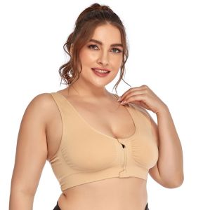 🇲🇾STOK KL FELLO Women Plus Size Zips Sport Bra Training Fitness Exercise Running Gym Yoga Top Front Open Zip Bra