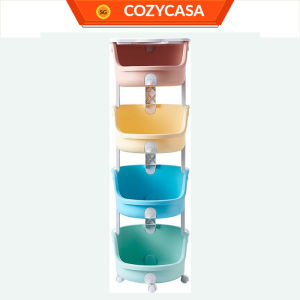 【COZYCASA】881 Toy Storage Rack for Kids Plastic Bin Box with Wheels