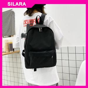 SILARA Korean Fashion Solid Backpack Student Schoolbag Women Men Large Capacity Travel Bag Fashion Backpack