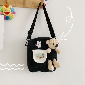 iFASHION 1157  Women Korean Bag Canvas Tote Sling Shoulder Messenger Bags Wanita Beg Kanvas Kecil Nama Beruang Murah Zip