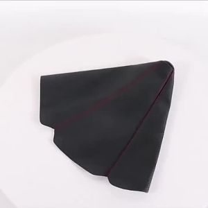 Universal Bright Black PU Leather Gear Shift Knob Cover with Red Stitch Shift Boot Gaiter for Manual Transmission Cars