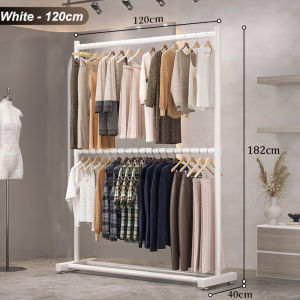 2 Layer Metal Clothes Rack Hanger Drying Rack Indoor Outdoor Hanger Rack Stand Coat Hanger Laundry Rack 双层晾衣架