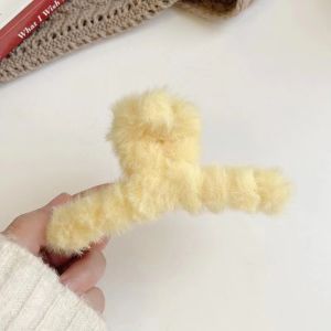 Jedai Bulu Halus Motif Polos Jepit Rambut Gaya Korea Aksesoris Rambut Wanita Jedai Bulu Korea