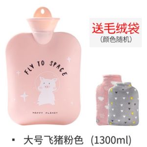 Hot Compress Bag Dysmenorrhea Stomach Warm Water Bag Lovely Water Filling Bag with Plush Cloth Mini Portable Hand Warmer
