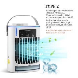 Small Space Air Conditioning for Home Rechargeable Portable Summer Desktop Air Cooler Spray Fan Moist Clean Air for Office Room