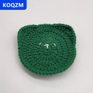 [COD] KOQZM Handmade Crochet Santa Claus Coaster-trang trí giáng sinh màu đỏ và trắng lễ hội uống Coaster cho thiết lập bàn ngày lễ