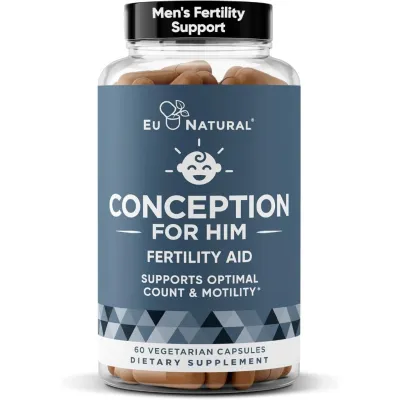 Conception For Him 60 Vegan Capsules Fertility Supplements Men Male Fertility Booster Prenatal Optimal Sperm Count Motility Strength Ashwagandha Folate Folic AcidMagnesium Zinc