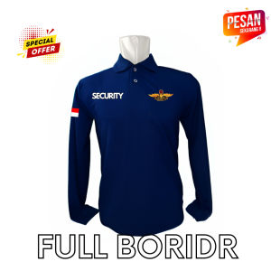 KAOS KERAH SECURITY LOGO WINGS BANYAK PILIHAN WARNA LENGAN PANJANG - FULL BORDIR BKS