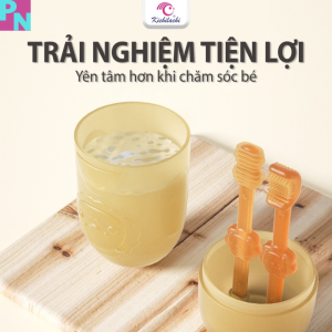 Bộ rơ lưỡi cho bé bộ rơ lưỡi silicon cho bé Kichilachi bộ rơ lưỡi cho bé sơ sinh set rơ lưỡi bàn chải silicon cho bé từ 0-18 tháng