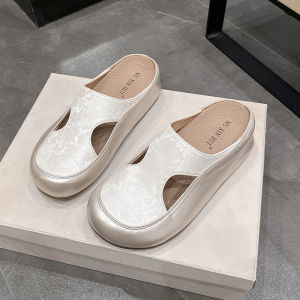 Free Shipping Lazy Slip-On Thick-Soled Closed-Toe Sandals For Women 2026 New Summer Hollow-Out Platform Outdoor Sports Dad Sandals