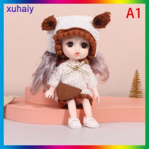 xuhaiy 16cm Mini Movable Joint Dolls DIY Toy Doll With Clothes Dress Up For Girl Toy