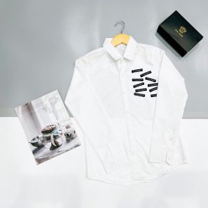 Áo sơ mi nam tay dài thêu họa tiết đẹp chất vải lụa kate sang trọng trẻ trung giá rẻ mẫu mới chuẩn shop uy tín DV-FASHIION