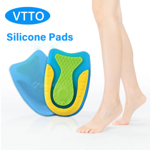 VTTO 1Pair Silicone Pads for Women Men Heel Cups Pads for Spur And Fascitis Plantar Pain Relief Gel Half Insoles for Shoes Inserts