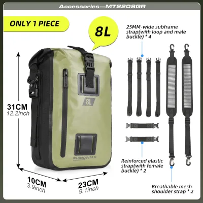 Rhinowalk Motorcycle Tail Bag 8L/15L/30L 100% Waterproof Motorcycle Side Tail Tank Bag Motor Seat Bag Motor Pannier Bag Motor Side Bag handbag Combinable Backpack Motorbike Accessories