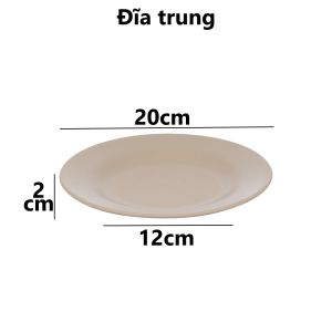 Dĩa phíp tròn nhám nhựa VIỆT NHẬT - Đựng cơm tấm đồ xào trộn thức ăn nhanh buffet - 1208