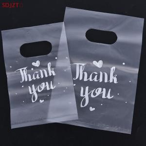 🚚【Local Express Delivery】🚚 100Pcs Mini Thank you Plastic Gift Bags Wedding Candy Bags Shopping Carrier Bags