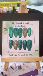 เล็บปลอมเล็บเจลแท้💯%งานลูกแก้วติดอะไหล่ไซส์mทรงแหลมแจ้งเปลี่ยนไซส์ได้นะคร่า🆓กาวตะไบ