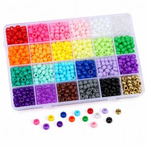 LUMIQLO 24 Colors Pony Beads 720PCS Large Hole Bracelet Beads Creative Acrylic Craft Beads Bracelet Making