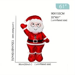 2026 Creative Large Standing Christmas Balloon Aluminum Film Balloon Snowman Santa Claus Deco XMAS Decoration