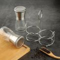 Sunmei Salt and Pepper Grinder Set,Pepper Mill Set with Stand,Kitchen Adjustable Coarseness and Salt Grinder Refillable by Professional Chef, with a Stand (Small). 