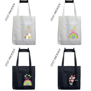 Totebag Tote Bag Dua Kantong Depan Kata Kata Motivasi Muat Laptop Untuk Sekolah Kuliah Kerja