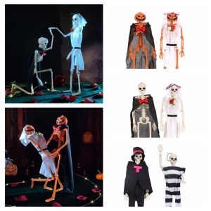 LIEYH กับเสื้อผ้า โครงกระดูกเจ้าสาวฮาโลวีน เจ้าบ่าวสำหรับเจ้าบ่าว เจ้าสาวในบ้าน ตกแต่งกระดูกกระดูกมนุษย์ อุปกรณ์ตกแต่งโครงกระดูก พลาสติกทำจากพลาสติก โครงกระดูกฮาโลวีนเจ้าบ่าว ตกแต่งปาร์ตี้ฮาโลวีน