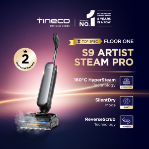 【TOP SPEC 230°C HyperSteam】Tineco Floor One S9 Artist Steam Pro Wet Dry Vacuum Cleaner | 110mins Runtime | 25kPa Suction
