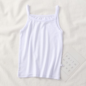 Yingbao cô gái áo mặc bên trong đơn áo yếm không tay trẻ em trẻ mới biết đi Áo phông trẻ em áo ba lỗ mùa hè màu trơn tanktop trơn
