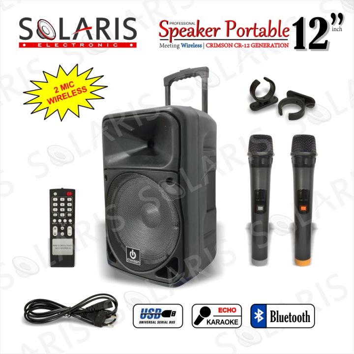 Speaker Portable 12 inch Mic Wireless Bluetooth CRIMSON CR-12 Generation  Lazada Indonesia