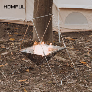 HOMFUL 【COD】เตาย่าง Outdoor Camping โต๊ะไฟ บาร์บีคิวสแตนเลส OT0078