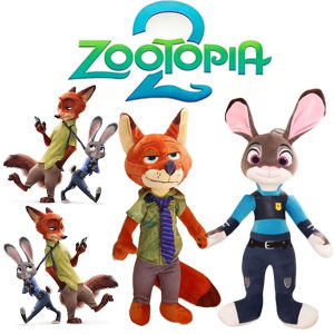 40-50Cm Zootopia Character Nick Wilde Judy Hopps Cartoon Cute Toy Doll Model Birthday Christmas Gift for Friends