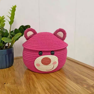 New Cute Cotton Woven Storage Basket Bedroom Storage Toy Desktop Miscellaneous Storage Basket Snack Basket