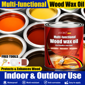 ✨600G / 1200G✨ JOCBO High Gloss Wood Wax Oil Anti-Corrosion Waterproof Wood Paint Is Suitable For Types Of Wood Anti-corrosion Wood Paint Furniture Renovation Paint Mold Proof Waterproof Varnish ( Free Tool )