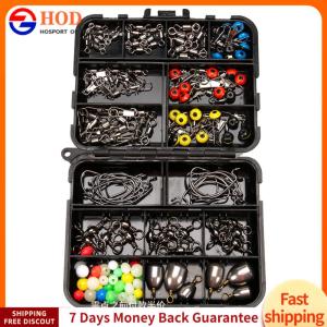 【Outdoor】162pcs Fishing Accessories Kit Hooks Swivels Fishing Sinker Tackle Box