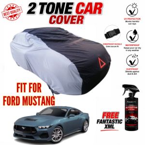 2-Tone Heavy Duty Car Cover for FORD MUSTANG Waterproof UV Protection Outdoor Cover Windproof with FANTASTIC XML