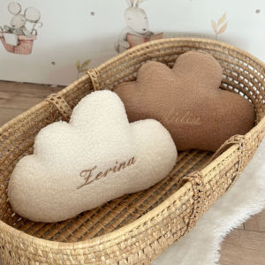 Personalized Name Lambswool Baby Pillow Cloud Shape Home Decor Sofa Decorative Cushion Throw Pillow Car Seat Chair Bed Couch