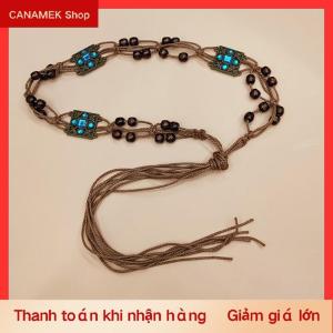 CS Phong Cách Bohemian bướm Nước Kim Cương Dệt Phong cách dân tộc hạt gỗ của phụ nữ vành đai giản dị kỳ nghỉ phong cách eo dây