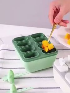 Khuôn Kem 8 Ngăn Có Hộp Khay Làm Kem Que Thạch Pudding Hoa Quả Chất Liệu Nhựa PP An Toàn Dễ Sử Dụng Phukienprocare