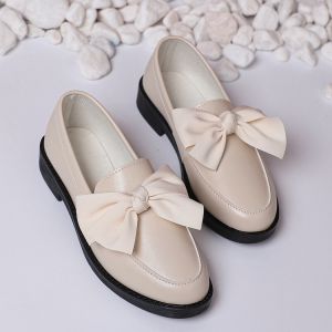 New Autumn And Winter Black Retro WomenS Leather Loafers With Chunky Heels Thick-Soled College-Style Large Size Shoes