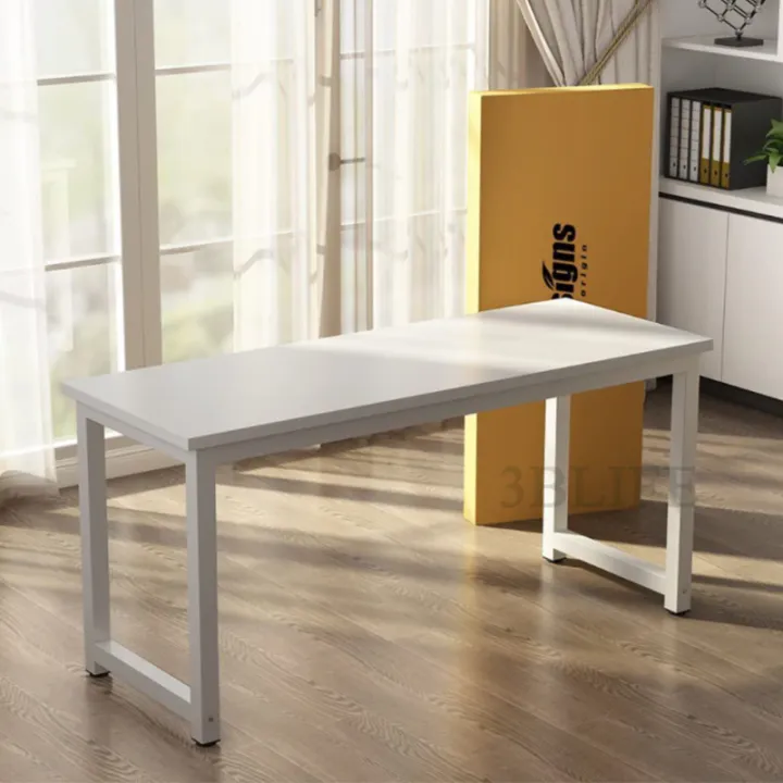 White(120/140*60*74CM)Home%20Office%20Desk%20Desktop%20Computer%20Table%20Notebook%20Table%20Installation%20Simple%201.6CM%20Thick%20Solid%20Wood%20Study%20Table%20-%20Image%208