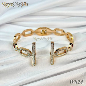LoveMEpls กำไลข้อมือเพชร สแตนเลสแท้100% เกรดขายบนห้าง รับประกัน1ปี ไม่ลอก ไม่ดำ จัดส่งไวมาก w824